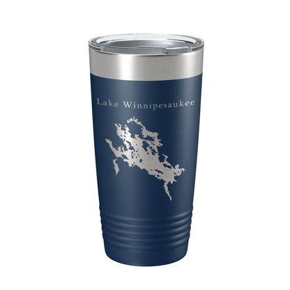 Lake Winnipesaukee Map Tumbler Travel Mug Insulated Laser Engraved Coffee Cup New Hampshire 20 oz-2