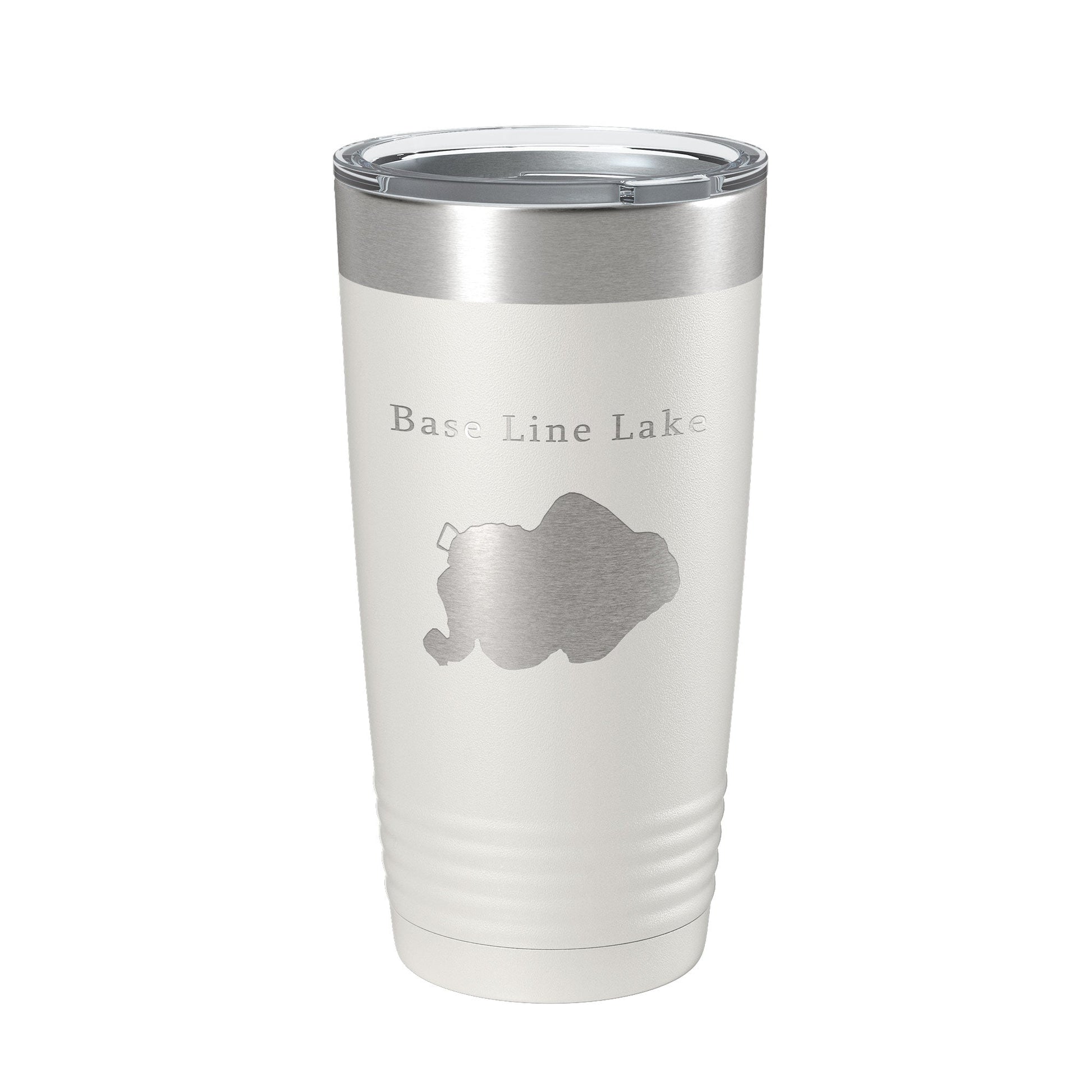 Base Line Lake Map Tumbler Travel Mug Insulated Laser Engraved Coffee Cup Huron River Chain of Lakes Michigan 20 oz-1