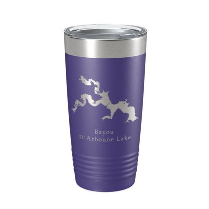 Bayou D'Arbonne Lake Map Tumbler Travel Mug Insulated Laser Engraved Coffee Cup Louisiana 20 oz-15