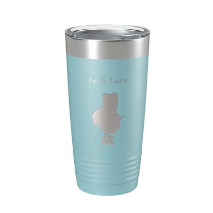 Rock Lake Map Tumbler Travel Mug Insulated Laser Engraved Coffee Cup Wisconsin 20 oz-13