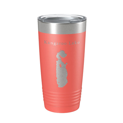 Kangaroo Lake Map Tumbler Travel Mug Insulated Laser Engraved Coffee Cup Wisconsin 20 oz-20