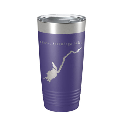 Great Sacandaga Lake Map Tumbler Travel Mug Insulated Laser Engraved Coffee Cup New York 20 oz-15