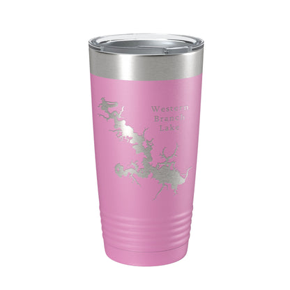 Western Branch Lake Reservoir Map Tumbler Travel Mug Insulated Laser Engraved Coffee Cup Suffolk Virginia 20 oz-14