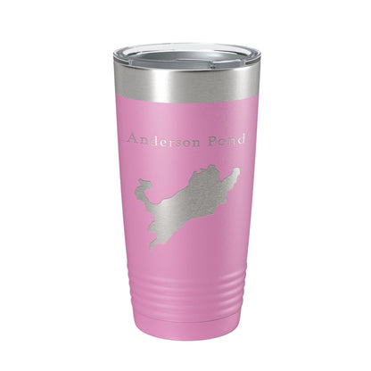 Anderson Pond Tumbler Lake Map Travel Mug Insulated Laser Engraved Coffee Cup Connecticut 20 oz-14
