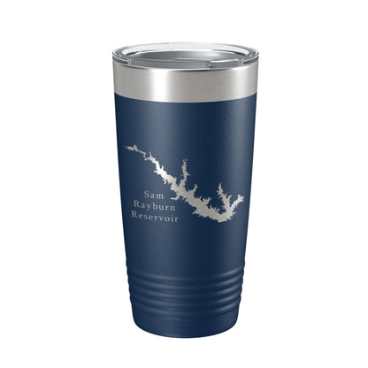 Sam Rayburn Reservoir Tumbler Lake Map Travel Mug Insulated Laser Engraved Coffee Cup Texas 20 oz-8