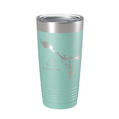 Flat River Reservoir Tumbler Lake Map Travel Mug Insulated Laser Engraved Coffee Cup Rhode Island 20 oz-12
