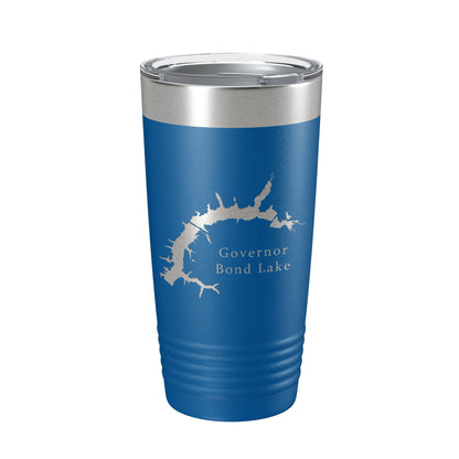 Governor Bond Lake Map Tumbler Travel Mug Insulated Laser Engraved Coffee Cup Illinois 20 oz-6