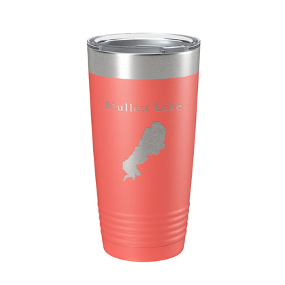 Mullett Lake Map Tumbler Travel Mug Insulated Laser Engraved Coffee Cup Michigan 20 oz-20