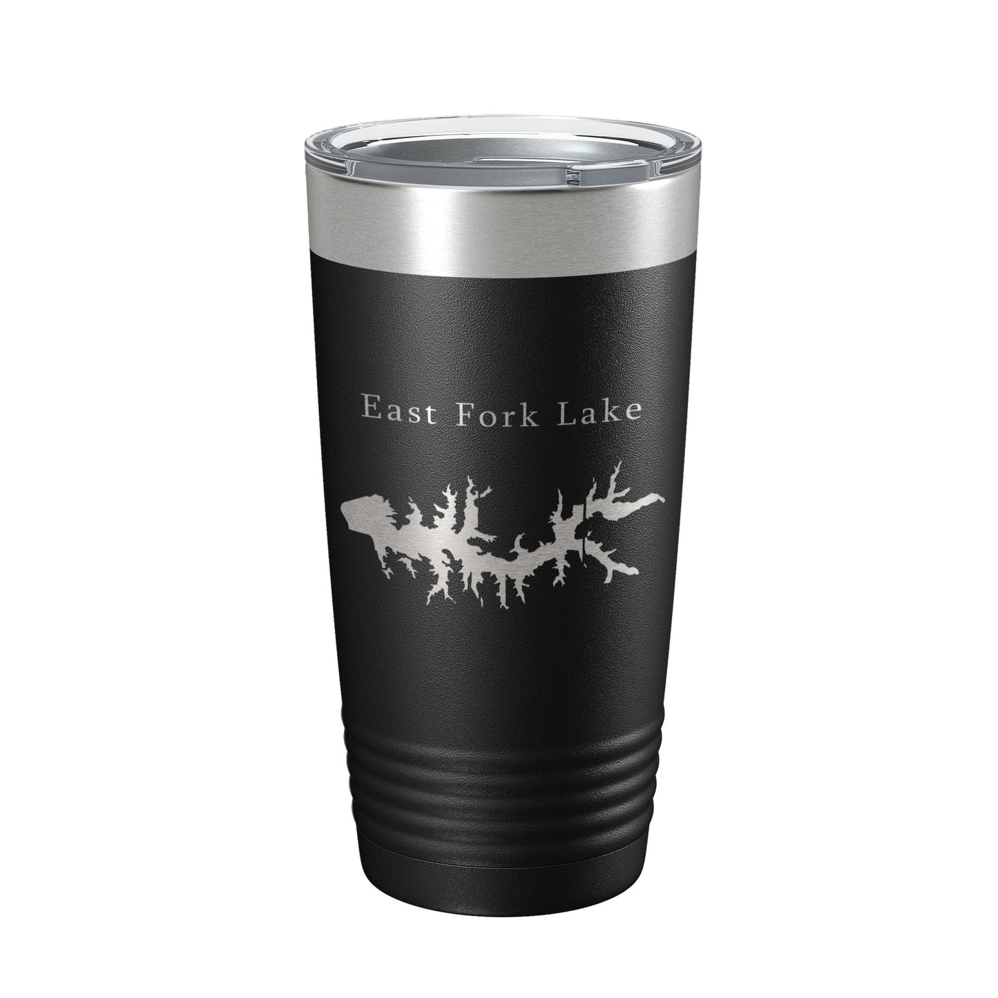 East Fork Lake Map Tumbler Travel Mug Insulated Laser Engraved Coffee Cup Illinois 20 oz-0