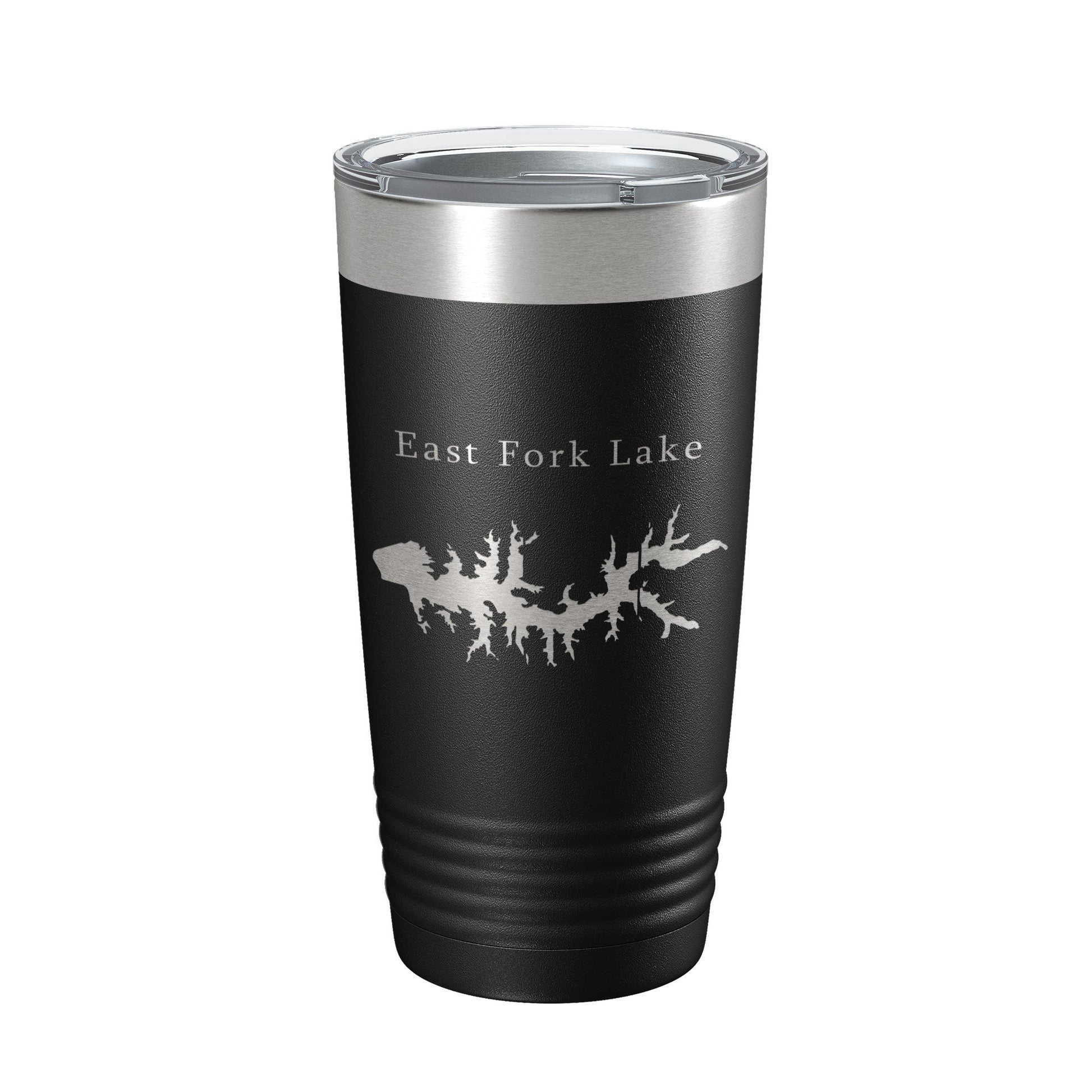East Fork Lake Map Tumbler Travel Mug Insulated Laser Engraved Coffee Cup Illinois 20 oz-0