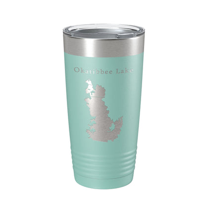 Okatibbee Lake Map Tumbler Travel Mug Insulated Laser Engraved Coffee Cup Mississippi 20 oz-12
