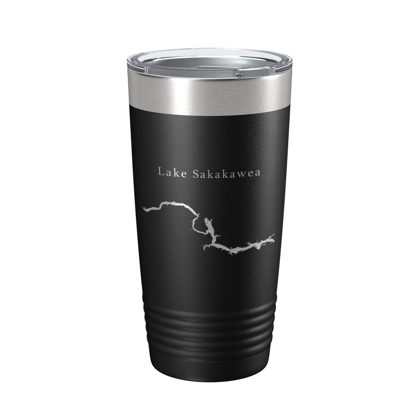 Lake Sakakawea Map Tumbler Travel Mug Insulated Laser Engraved Coffee Cup North Dakota 20 oz-0