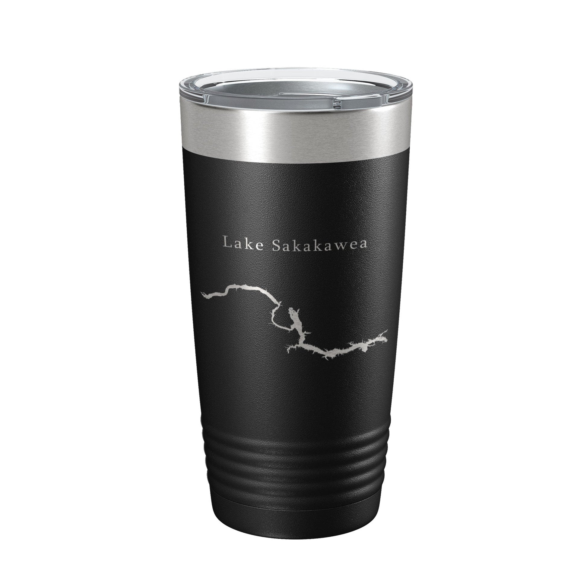 Lake Sakakawea Map Tumbler Travel Mug Insulated Laser Engraved Coffee Cup North Dakota 20 oz-0