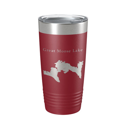 Great Moose Lake Map Tumbler Travel Mug Insulated Laser Engraved Coffee Cup Maine 20 oz-18