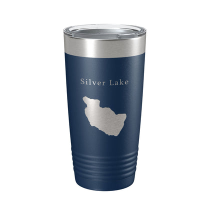 Silver Lake Map Tumbler Travel Mug Insulated Laser Engraved Coffee Cup Maine 20 oz-2