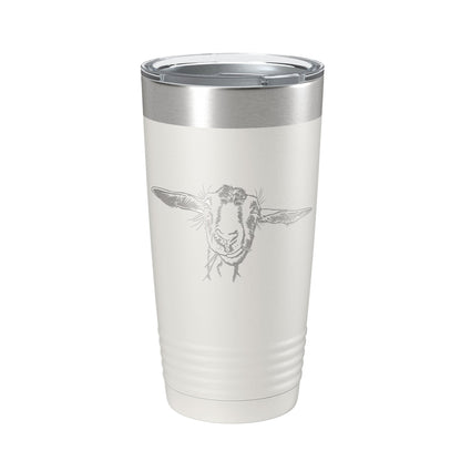 Goat Tumbler Goat Face Travel Mug Insulated Laser Engraved Coffee Cup Farmer Gift 4H 20 oz-1