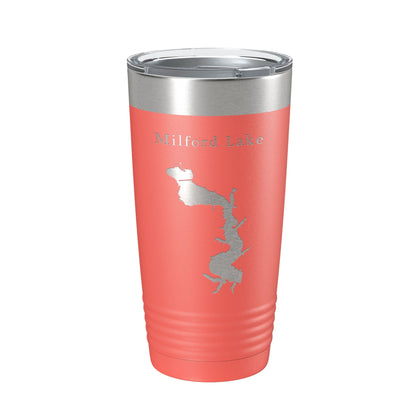 Milford Lake Map Tumbler Travel Mug Insulated Laser Engraved Coffee Cup Kansas 20 oz-20