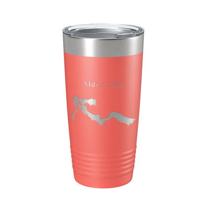 Alder Lake Map Tumbler Travel Mug Insulated Laser Engraved Coffee Cup Washington 20 oz-20