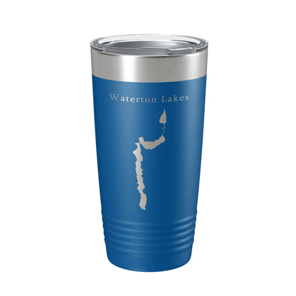 Waterton Lakes Upper Middle Lower Map Tumbler Travel Mug Insulated Laser Engraved Coffee Cup Montana Alberta 20 oz-6
