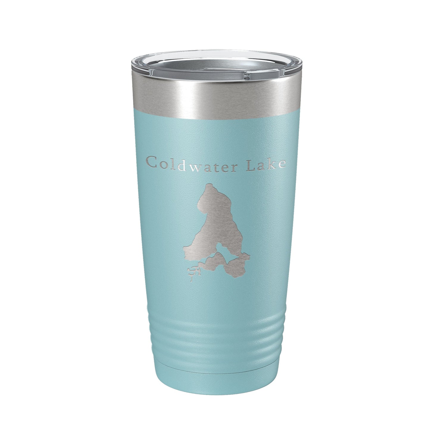 Coldwater Lake Map Tumbler Travel Mug Insulated Laser Engraved Coffee Cup Michigan 20 oz-13