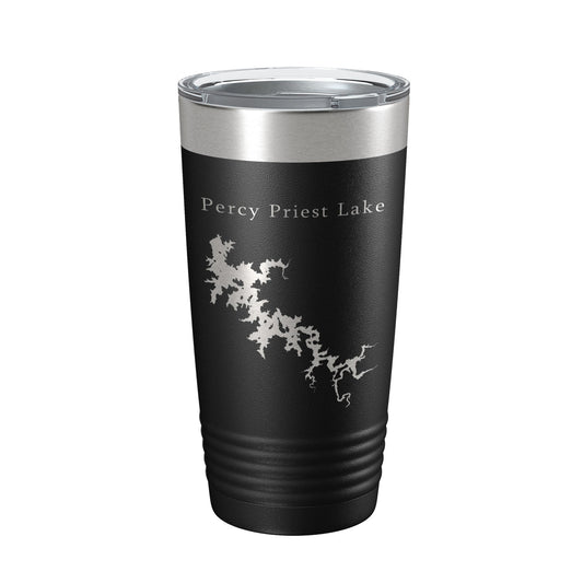 Percy Priest Lake Map Tumbler Travel Mug Insulated Laser Engraved Coffee Cup Tennessee 20 oz-0