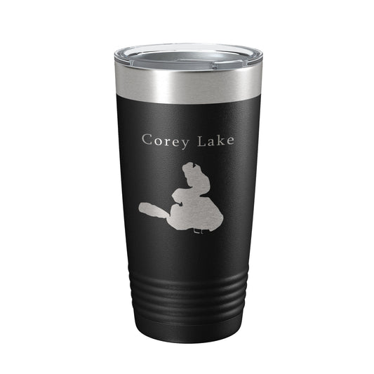 Corey Lake Map Tumbler Travel Mug Insulated Laser Engraved Coffee Cup Michigan 20 oz-0