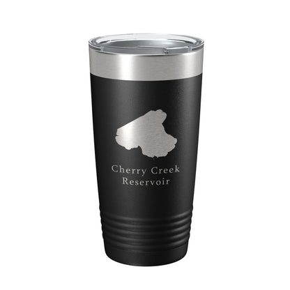Cherry Creek Reservoir Tumbler Lake Map Travel Mug Insulated Laser Engraved Coffee Cup Colorado 20 oz-0