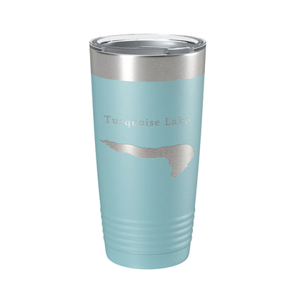 Turquoise Lake Map Tumbler Travel Mug Insulated Laser Engraved Coffee Cup Colorado 20 oz-13
