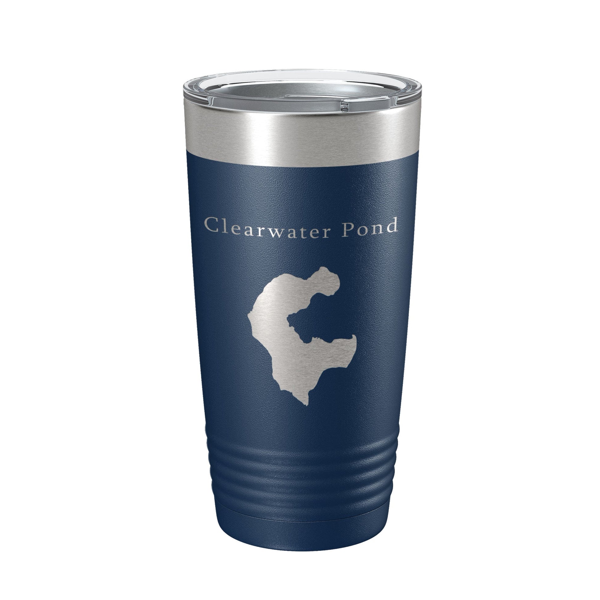Clearwater Pond Lake Map Tumbler Travel Mug Insulated Laser Engraved Coffee Cup Maine 20 oz-2