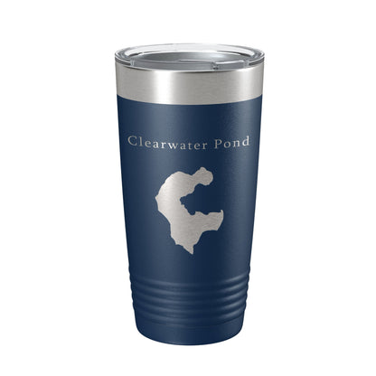 Clearwater Pond Lake Map Tumbler Travel Mug Insulated Laser Engraved Coffee Cup Maine 20 oz-2