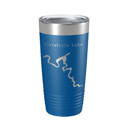 Coralville Lake Map Tumbler Travel Mug Insulated Laser Engraved Coffee Cup Iowa River 20 oz-6