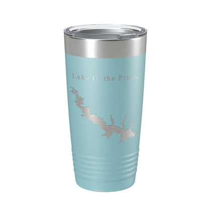 Lake O' the Pines Map Tumbler Travel Mug Insulated Laser Engraved Coffee Cup Texas 20 oz-13