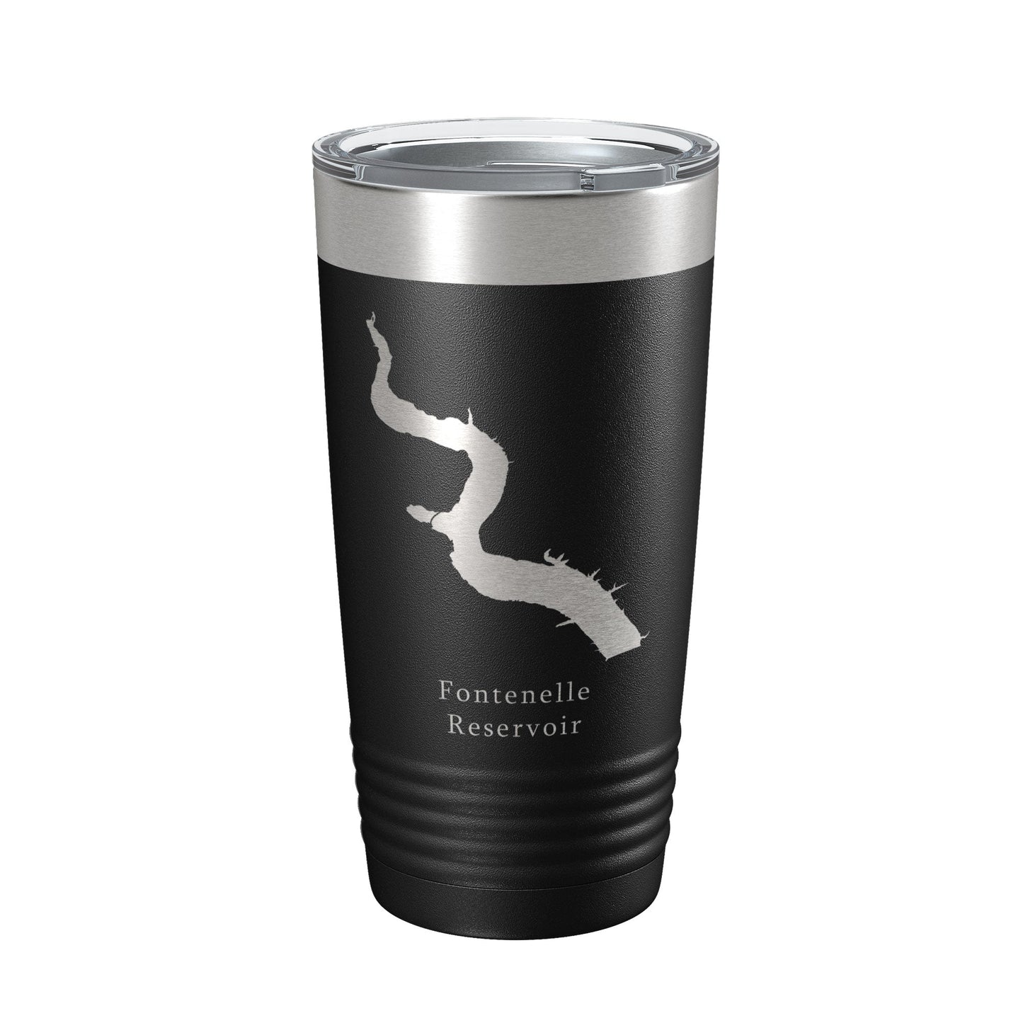 Fontenelle Reservoir Tumbler Lake Map Travel Mug Insulated Laser Engraved Coffee Cup Wyoming 20 oz-0