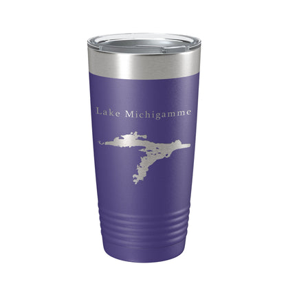 Lake Michigamme Map Tumbler Travel Mug Insulated Laser Engraved Coffee Cup Michigan 20 oz-15