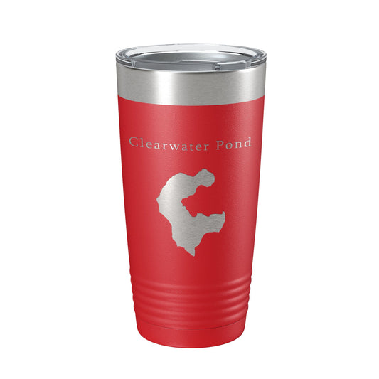 Clearwater Pond Lake Map Tumbler Travel Mug Insulated Laser Engraved Coffee Cup Maine 20 oz-10