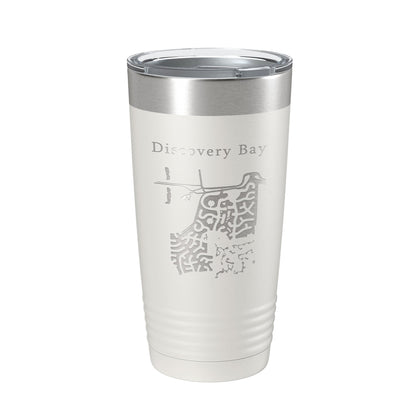 Discovery Bay Tumbler Lake Map Travel Mug Insulated Laser Engraved Coffee Cup California 20 oz-1