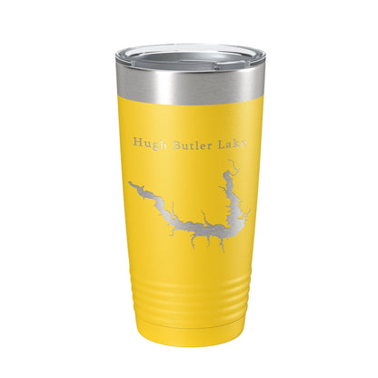 Hugh Butler Lake Map Tumbler Travel Mug Insulated Laser Engraved Coffee Cup Red Willow Reservoir Nebraska 20 oz-19