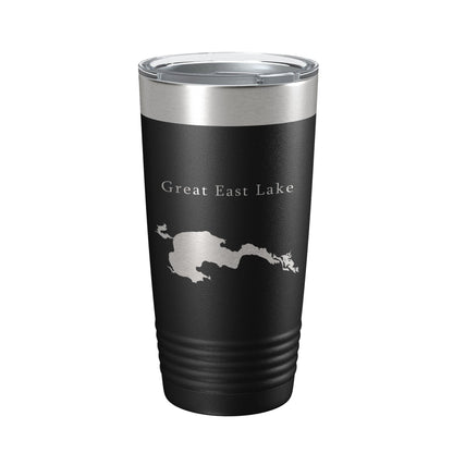 Great East Lake Map Tumbler Travel Mug Insulated Laser Engraved Coffee Cup Maine New Hampshire 20 oz-0