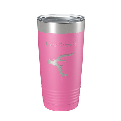 Lake Carroll Map Tumbler Travel Mug Insulated Laser Engraved Coffee Cup Illinois 20 oz-11