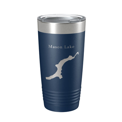 Mason Lake Map Tumbler Travel Mug Insulated Laser Engraved Coffee Cup Washington 20 oz-2