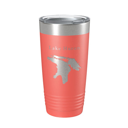 Lake Huron Map Tumbler Travel Mug Insulated Laser Engraved Coffee Cup Michigan Ontario 20 oz-20