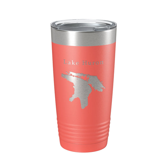 Lake Huron Map Tumbler Travel Mug Insulated Laser Engraved Coffee Cup Michigan Ontario 20 oz-20