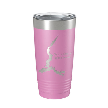 Waterbury Reservoir Tumbler Lake Map Travel Mug Insulated Laser Engraved Coffee Cup Vermont 20 oz-14