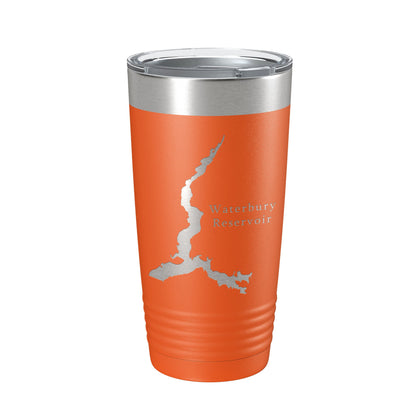 Waterbury Reservoir Tumbler Lake Map Travel Mug Insulated Laser Engraved Coffee Cup Vermont 20 oz-17