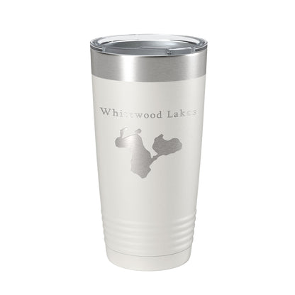 Whitewood Lakes Map Tumbler Travel Mug Insulated Laser Engraved Coffee Cup Huron River Chain of Lakes Michigan 20 oz-1