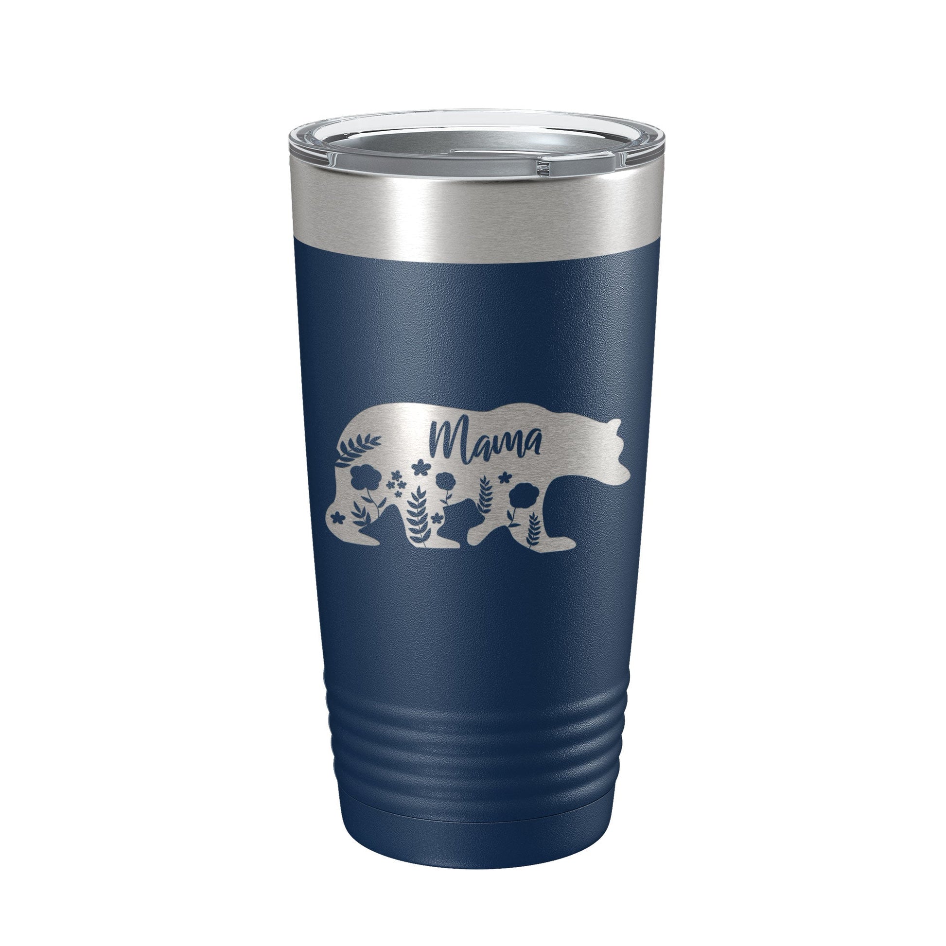 Mama Bear Tumbler Travel Mug Insulated Laser Engraved Coffee Cup Momma Mama Gift Mother's Day Floral 20 oz-2