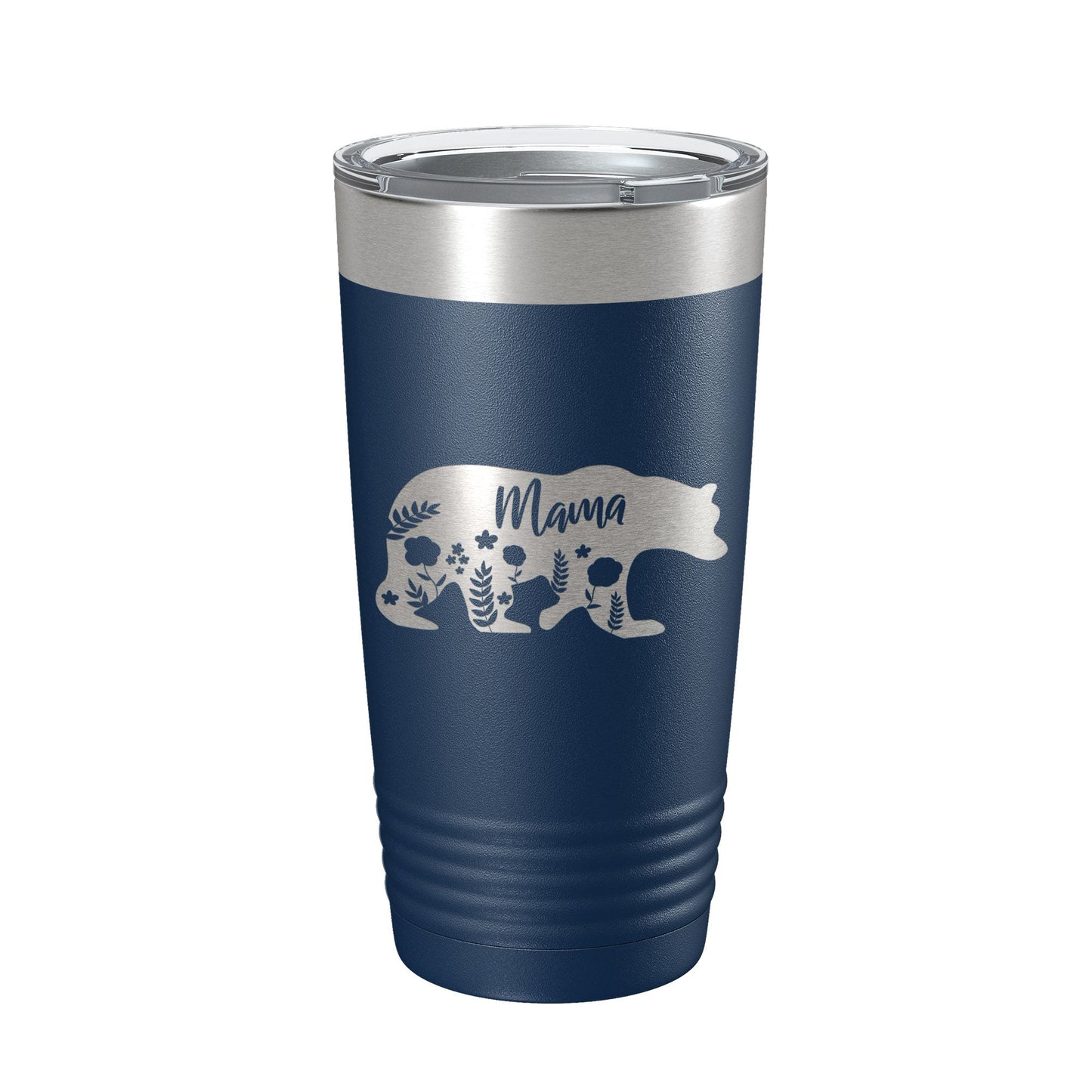 Mama Bear Tumbler Travel Mug Insulated Laser Engraved Coffee Cup Momma Mama Gift Mother's Day Floral 20 oz-8