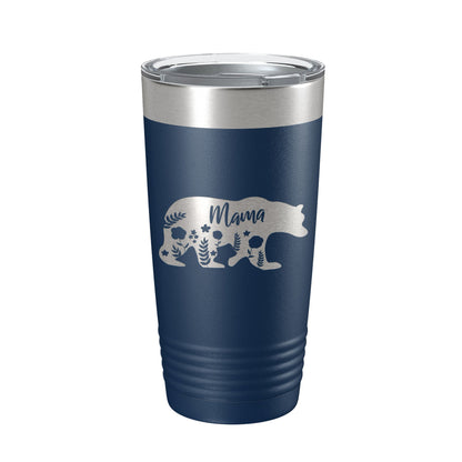 Mama Bear Tumbler Travel Mug Insulated Laser Engraved Coffee Cup Momma Mama Gift Mother's Day Floral 20 oz-8