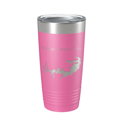 Wright Patman Lake Map Tumbler Travel Mug Insulated Laser Engraved Coffee Cup Texas 20 oz-11