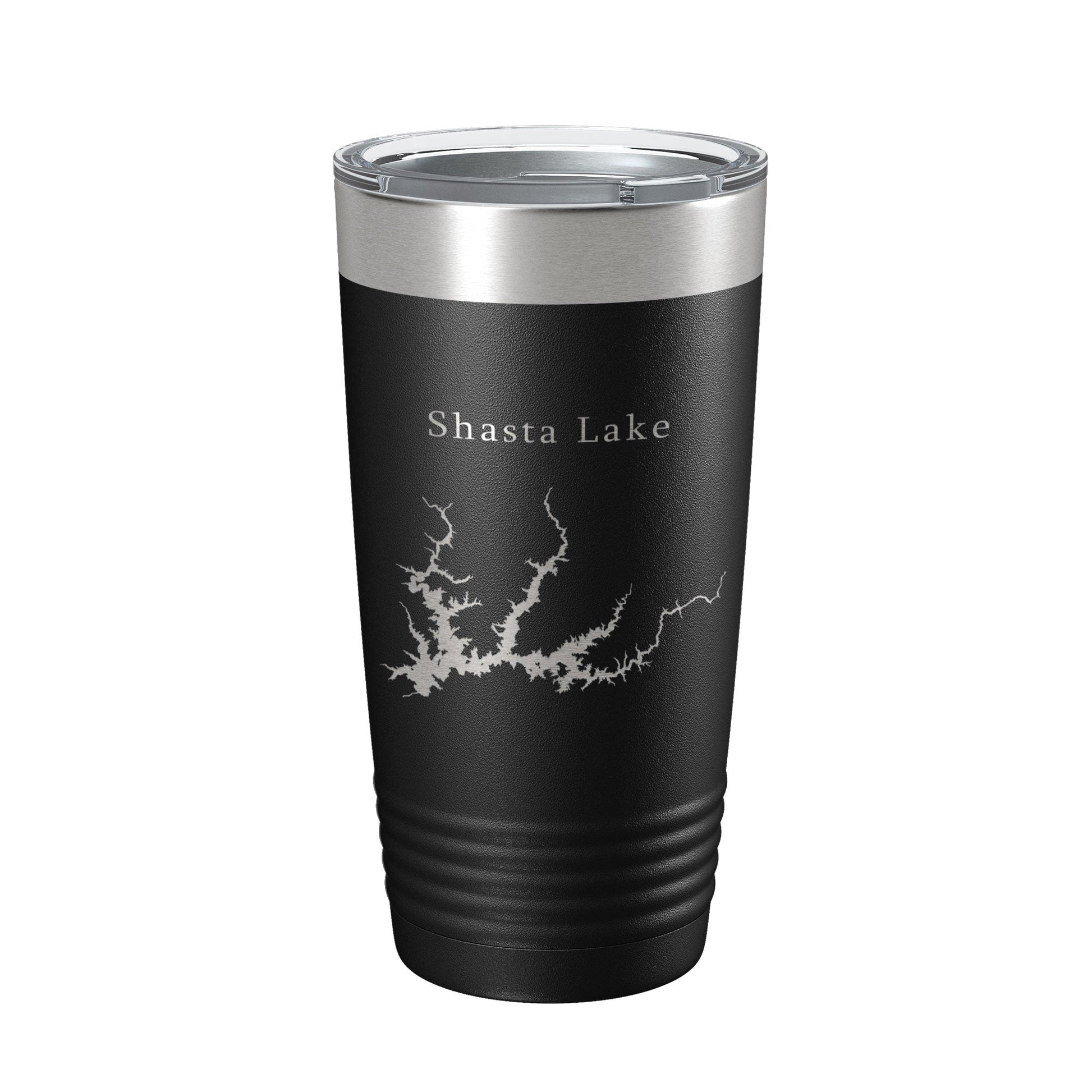 Shasta Lake Map Tumbler Travel Mug Insulated Laser Engraved Coffee Cup California 20 oz-0